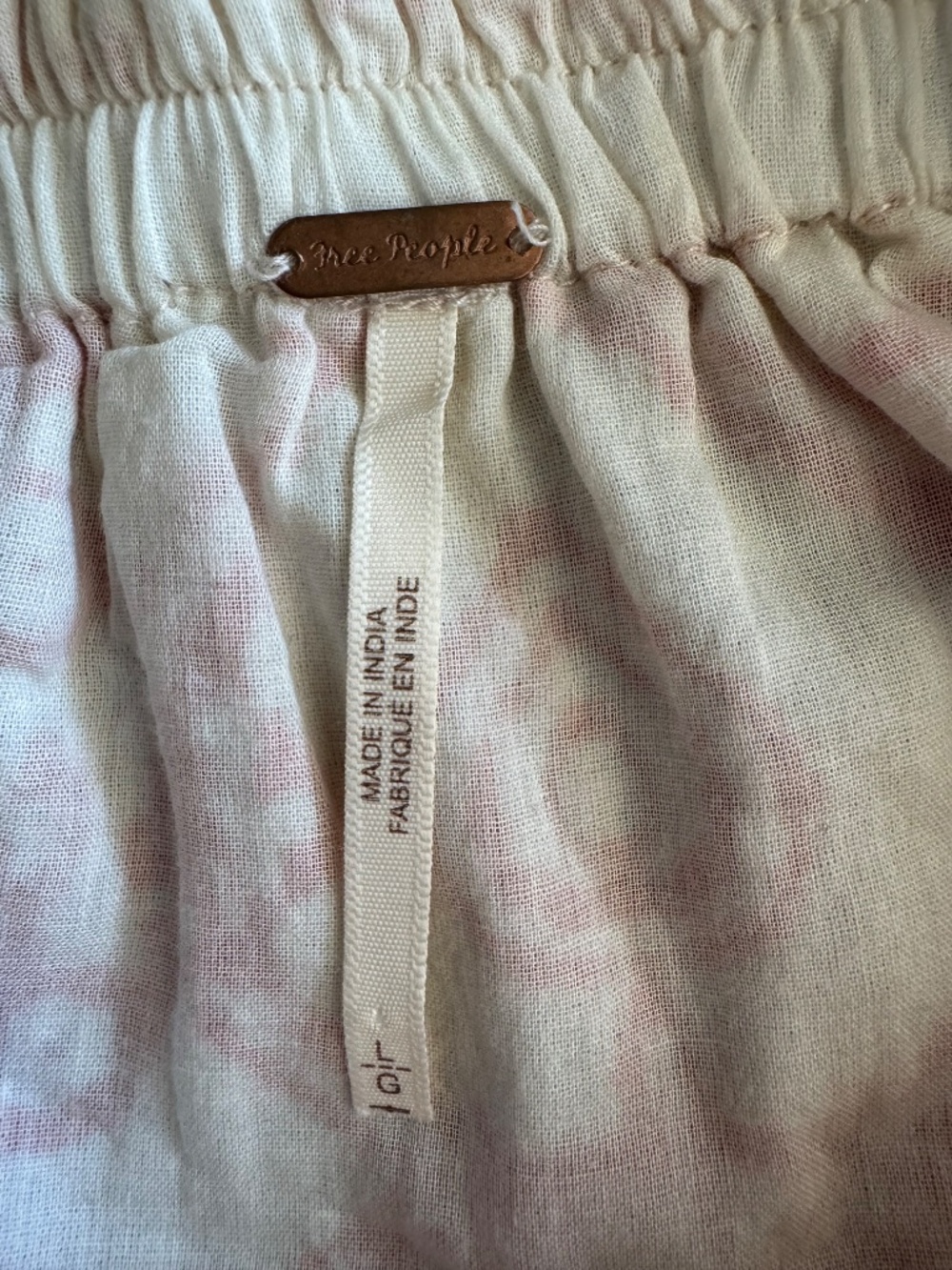 Free People Coral Red Print Balloon Harem Pants Boho Cotton India Large - Picture 6 of 15